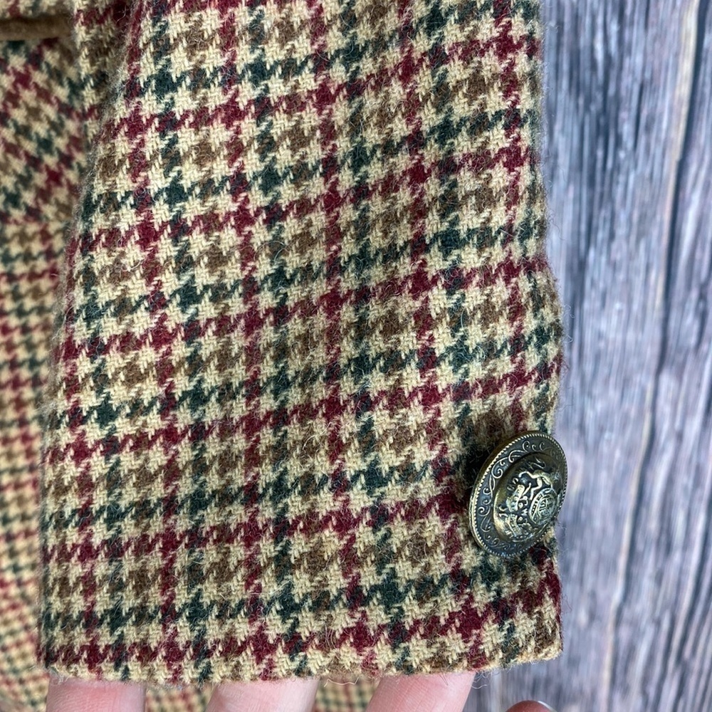 Womanβs Vintage Koret Petites Wool Blend Houndstooth Brown Suit- Size 6 - Picture 5 of 14